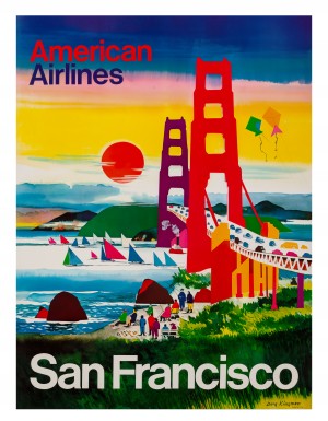 American Airlines Vintage Travel Poster San Francisco
